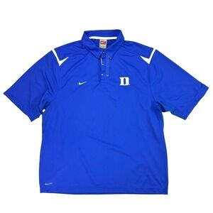 Nike Team Golf Duke Blue Devils Polo‎ Shirt Mens Size M Dri-Fit Performance Blue